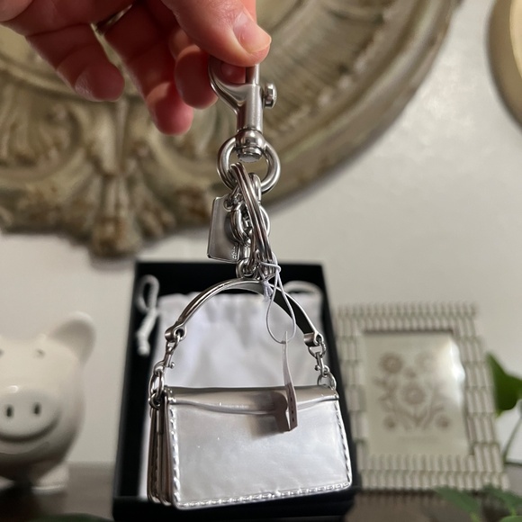 Coach Silver Tabby Bag Charm - Picture 9 of 9